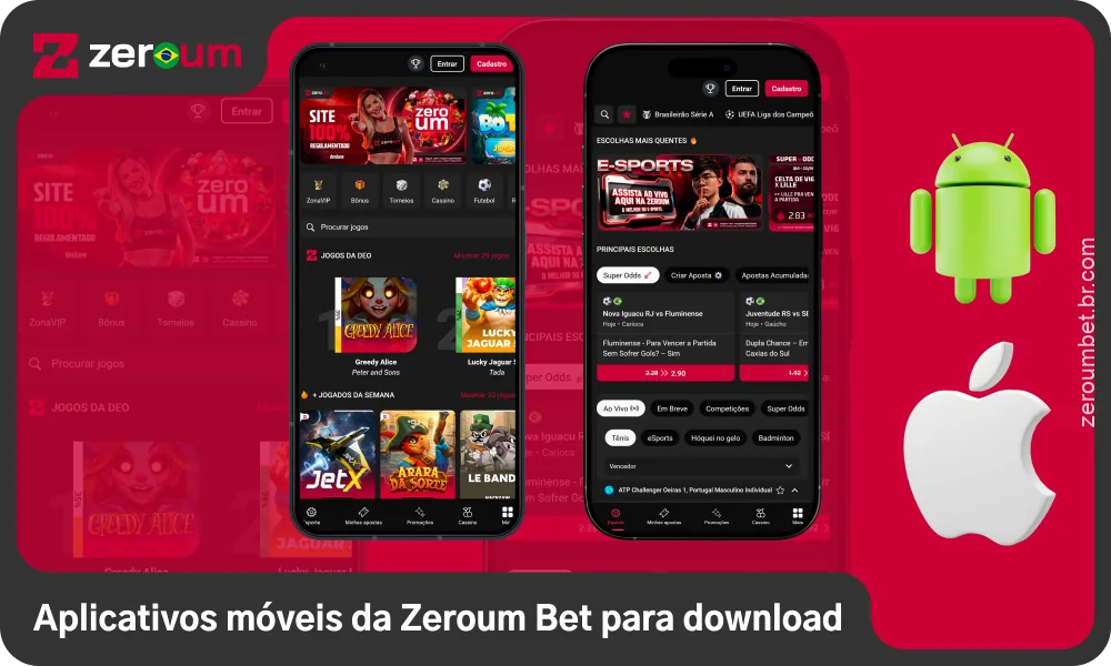 Os usuários no Brasil podem utilizar o Zeroum Bet através do aplicativo móvel para Android e iOS