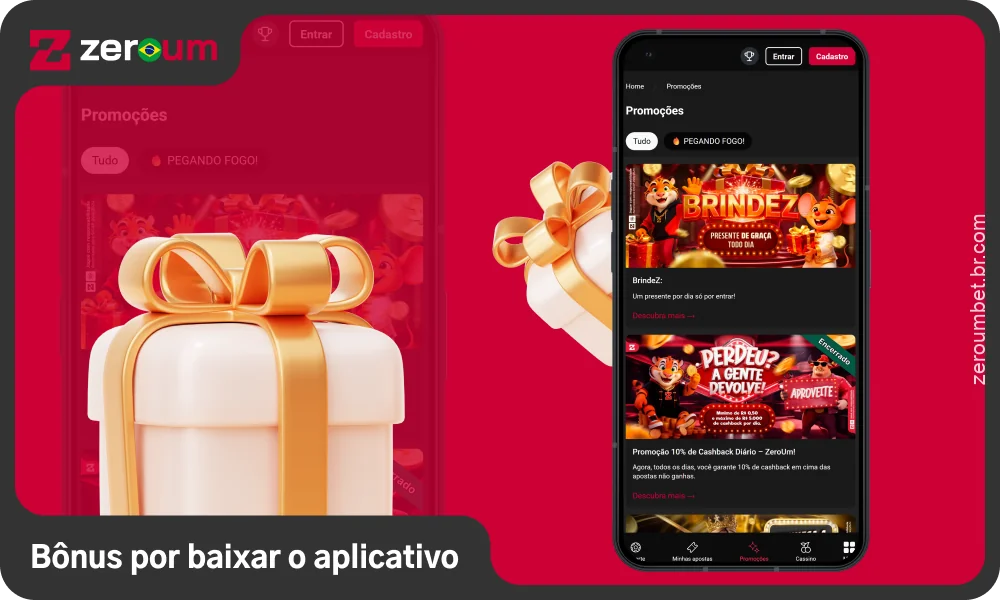 Ao baixar o aplicativo Zeroum Bet, novos usuários no Brasil podem ativar um bônus exclusivo