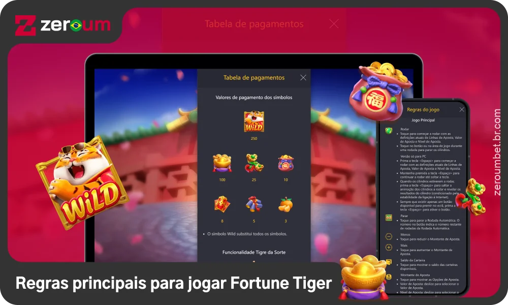 As regras do caça-níquel Fortune Tiger na Zeroum Bet são simples e fáceis de entender